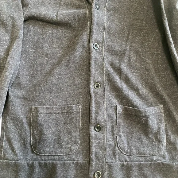 GAP Men's Shawl-Collar Cardigan V-neck Button Front Size Small Charcoal - Picture 4 of 7
